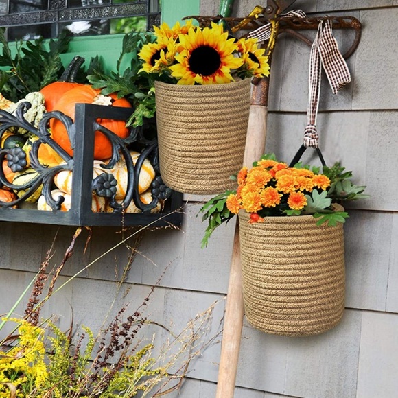 2pack Jute Hanging Basket -Small Woven Fern - Picture 3 of 6